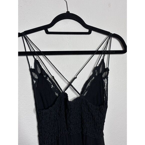 Free People‎ FP One Adella Maxi Dress Black Sz Small - Picture 4 of 6